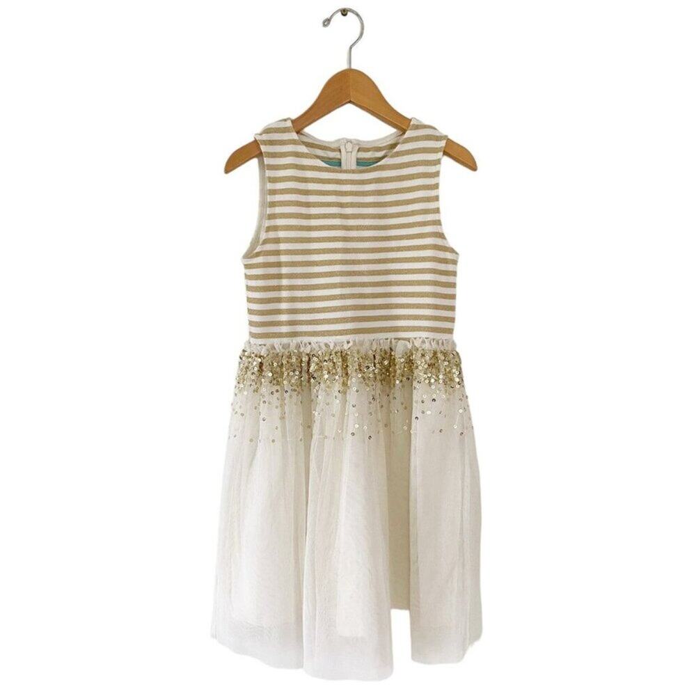 Johnnie B Gold Sequin Tulle Dress 9/10
